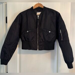 AVEC LES FILLES Cropped Bomber Jacket